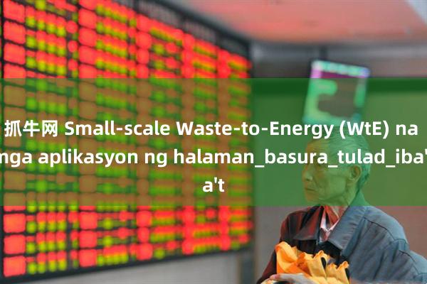 抓牛网 Small-scale Waste-to-Energy (WtE) na mga aplikasyon ng halaman_basura_tulad_iba't
